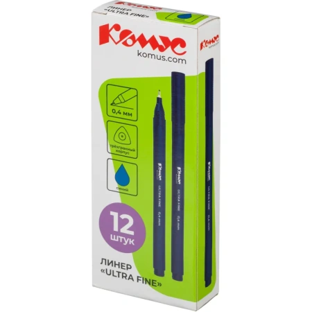 Линер Комус Ultra Fine синий (толщина линии 0.4 мм)