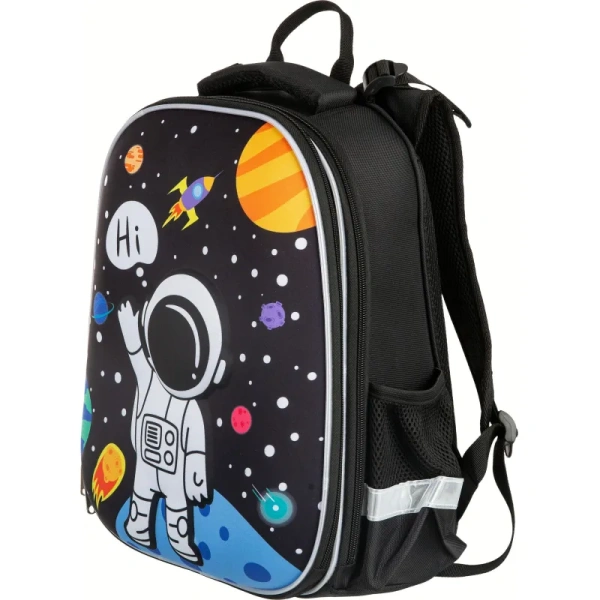 Ранец Комус Класс (№1 School) 3D Space черный с двумя отделениями