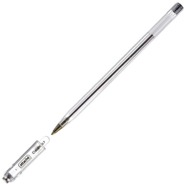 Ручка шариковая Attache Classic черная (толщина линии 0.7 мм)