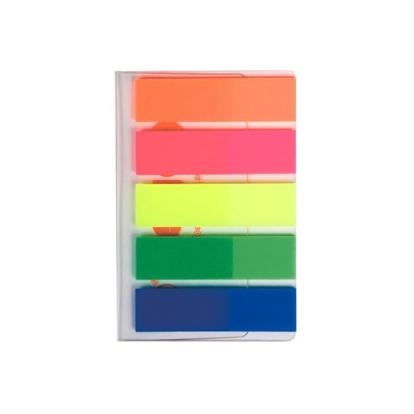 Клейкие закладки Kores Film пластиковые 5 цветов по 25 листов ширина 12 мм
