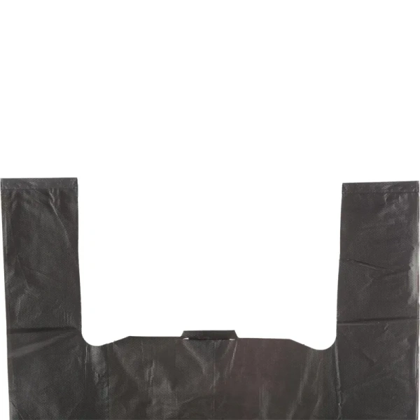 Пакет-майка ПНД 30 мкм черный (40+18x70 см, 50 штук в упаковке)