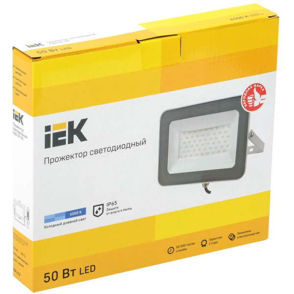 Прожектор светодиодный IEK 50 Вт 6500 К 4500 лм IP65 (LPDO701-50-K03)