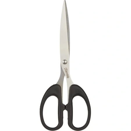 Ножницы 190 мм Комус с пластиковыми симметричными ручками черного цвета