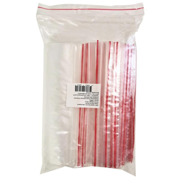 Пакет с замком zip-lock 20х25 см 60 мкм (100 штук в  упаковке)