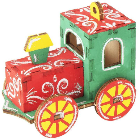 Роспись по дереву Lori Волшебный паровозик елочная игрушка