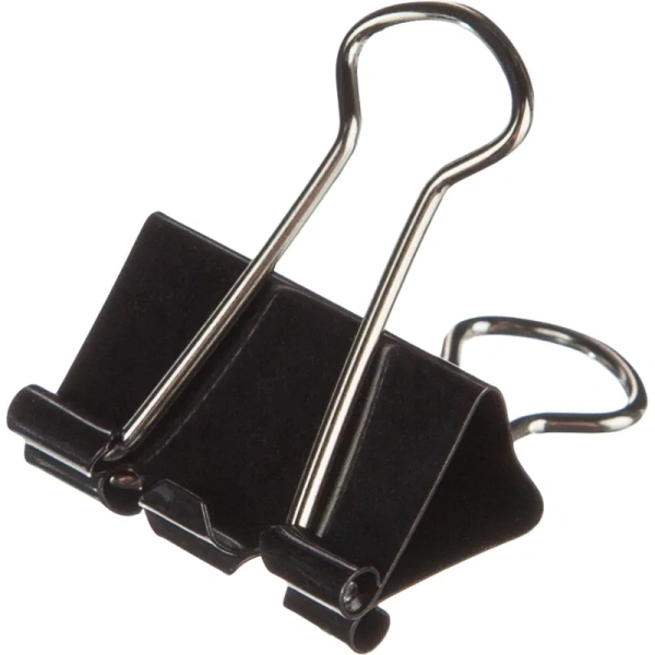 Зажимы для бумаг Комус 25 мм черные (12 штук в упаковке)