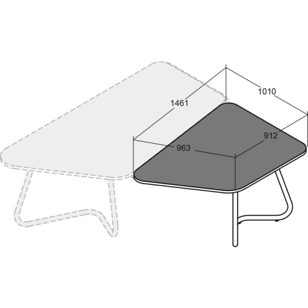 Брифинг-приставка к столу Linkor 147B001 правый (дуб чарльстон/белый,  1397х984х753 мм)