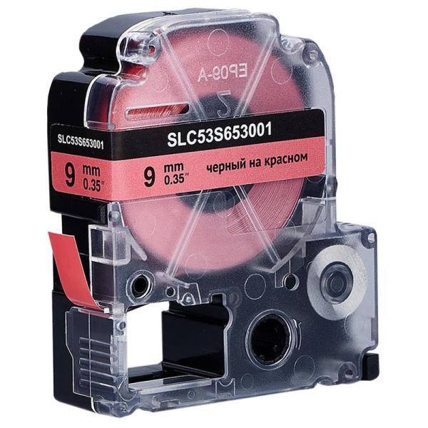 Картридж Sakura S'OK C53S653001 для принтера этикеток Epson (9 мм x 8000  мм,  цвет ленты красный, шрифт черный)