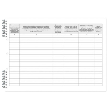 Журнал учета проверок юридических лиц и ИП (А4, 50 листов, 20 штук)