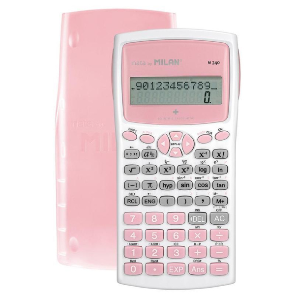 Калькулятор научный Milan М240 10+2-разрядный 240 функций 167x84x19 мм  (белый/розовый)