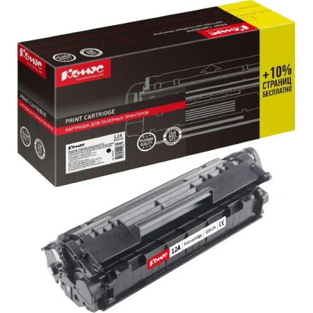 Картридж лазерный Комус 12A Q2612A для HP черный совместимый повышенной емкости