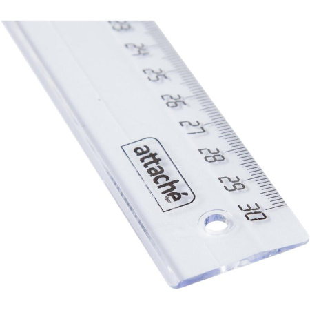Линейка Attache 30 см пластиковая прозрачная Линейка Attache 30 см пластиковая прозрачная
