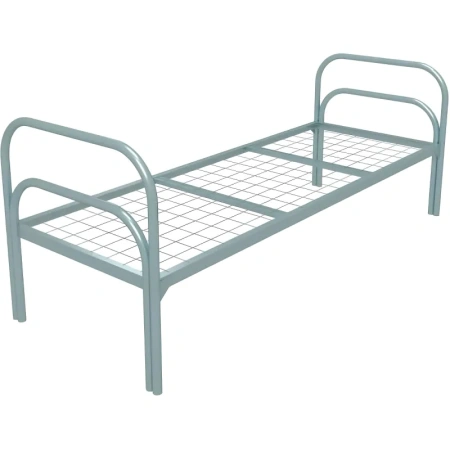 Кровать одноярусная Хард + 2 металлическая (серый, 909х720х1966 мм)