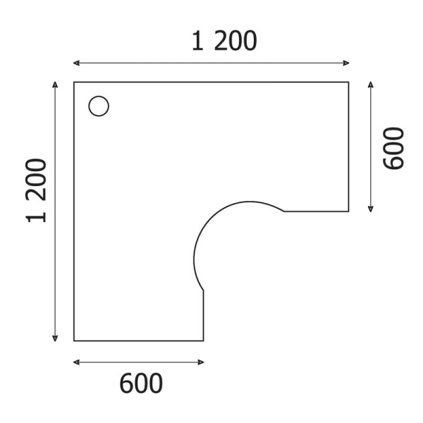 Стол эргономичный Easy One левый (серый, 1200x1200x743 мм)