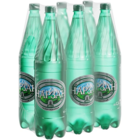 Вода минеральная Нарзан лечебно-столовая газированная 1.5 л