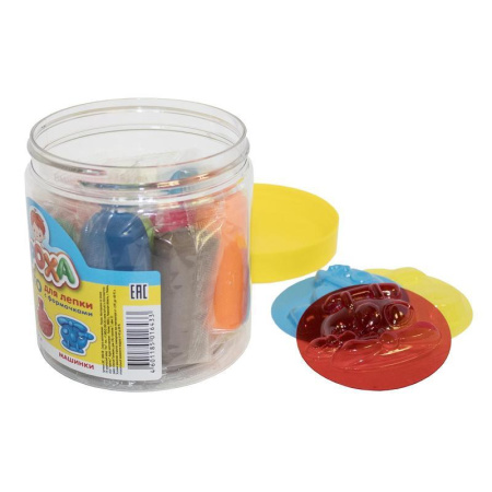 Тесто для лепки Луч Машинки с формочками 12 цветов