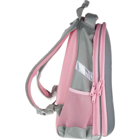 Ранец №1 School Easy Heart анатомический серый с двумя отделениями