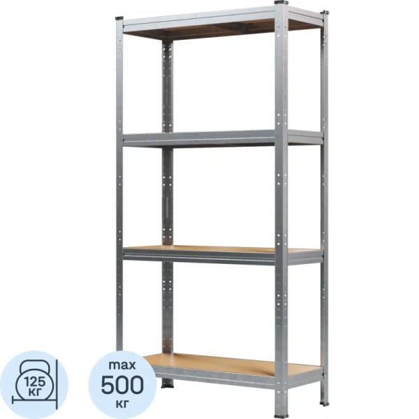 Стеллаж металлический Металл-Завод 4 полки 800x350x1550 мм