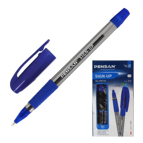 Ручка шариковая неавтоматическая Pensan Sign Up синяя (толщина линии 0.7  мм)