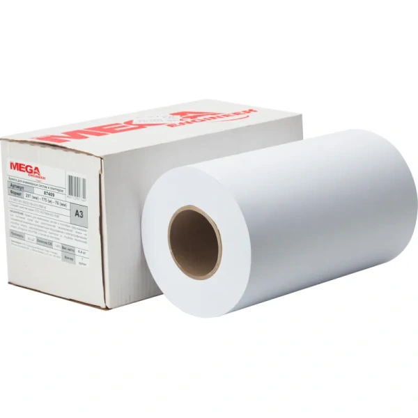 Бумага широкоформатная Mega Engineer (диаметр втулки 76 мм, длина 175 м, ширина 297 мм, плотность 80 г/кв.м, белизна 146%)