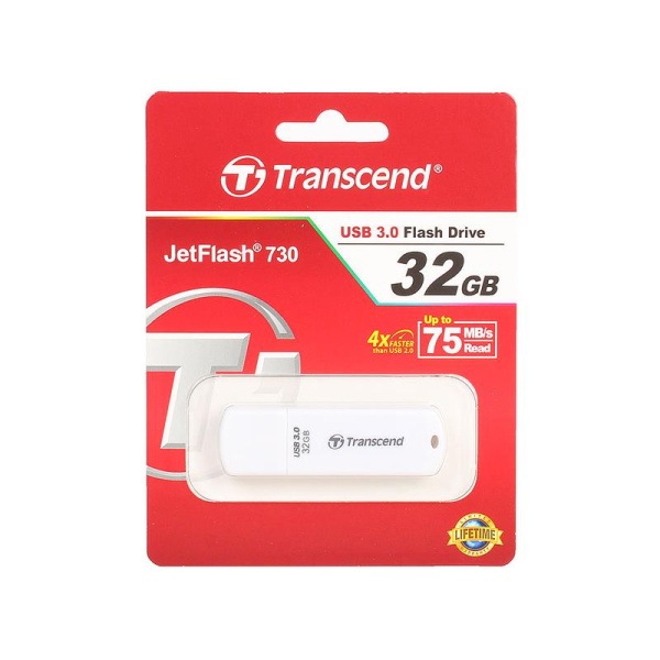 Флеш-память Transcend JetFlash 730 32 Gb USB 3.0 белая