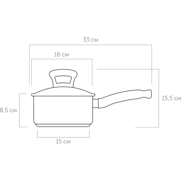 Ковш Nadoba Vikki 1.6л нержавеющая сталь с крышкой