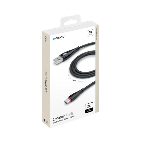 Кабель Deppa Ceramic USB A  - USB Type-C 1 метр (72288)