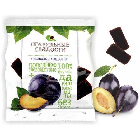 Мармелад Правильные сладости сливовые пастилки 90 г