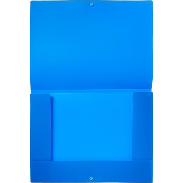 Папка-короб на кнопке Attache А4 пластиковая синяя (0.5 мм, до 100 листов)
