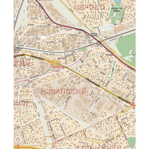Настенная карта Москвы (с каждым домом) 1:21 000