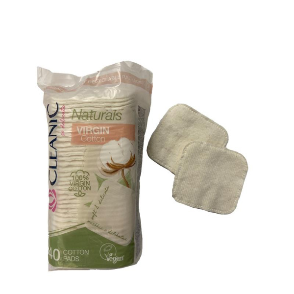 Диски ватные Cleanic Naturals Virgin Cotton 40 штук в упаковке