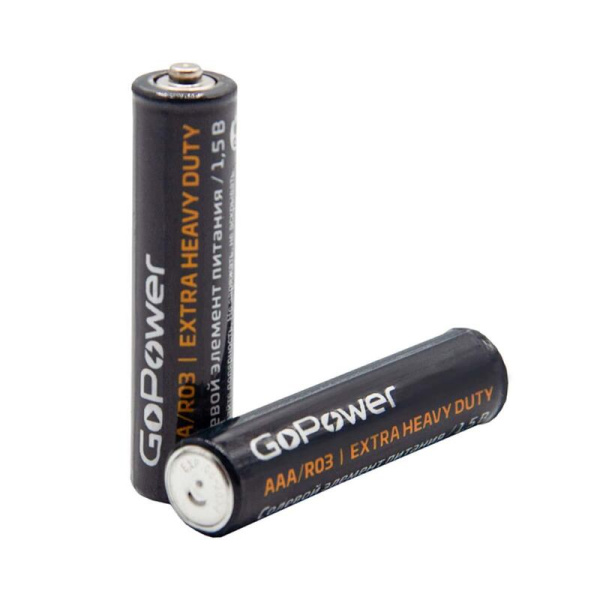 Батарейка AAA мизинчиковая GoPower Extra Heavy Duty (4 штуки в упаковке)