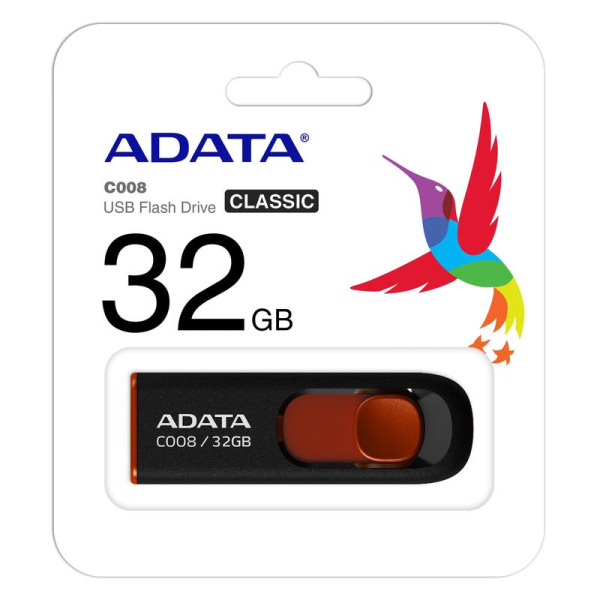 Флеш-память USB 2.0 32 ГБ A-DATA C008 (AC008-32G-RKD)