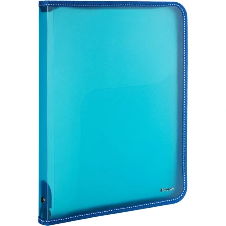 Папка-конверт на молнии Комус A4 синяя 500 мкм