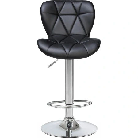 Стул барный Dobrin Barny чёрный/хромированный (искусственная  кожа/металл)