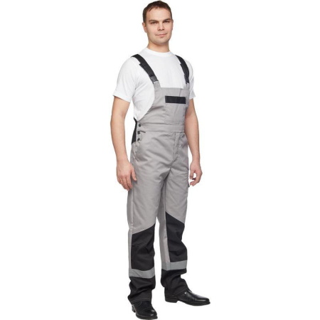 Костюм рабочий летний мужской л21-КПК с СОП серый/черный (размер 44-46, рост 170-176)