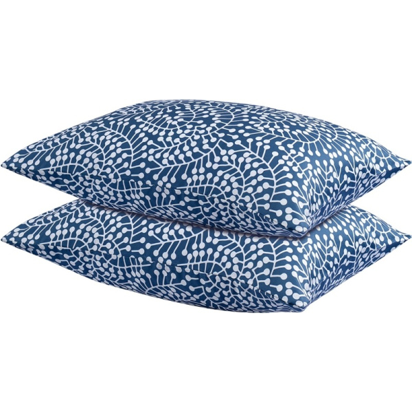 Наволочка Tkano Scandinavian touch Спелая смородина 70х50 см хлопок 150  г/кв.м синяя/белая (2 штуки в упаковке)