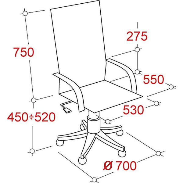 Кресло для руководителя Easy Chair CS-834E черное (натуральная кожа с компаньоном, металл)