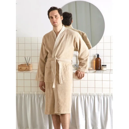 Халат махровый Комус Delray 54 (XXL) бежевый
