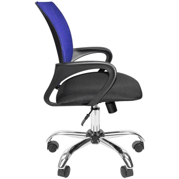 Кресло офисное К-4 TС синее/черное (сетка/ткань, металл)