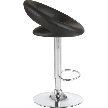 Стул барный Dobrin Mira чёрный/хромированный (искусственная кожа/металл)