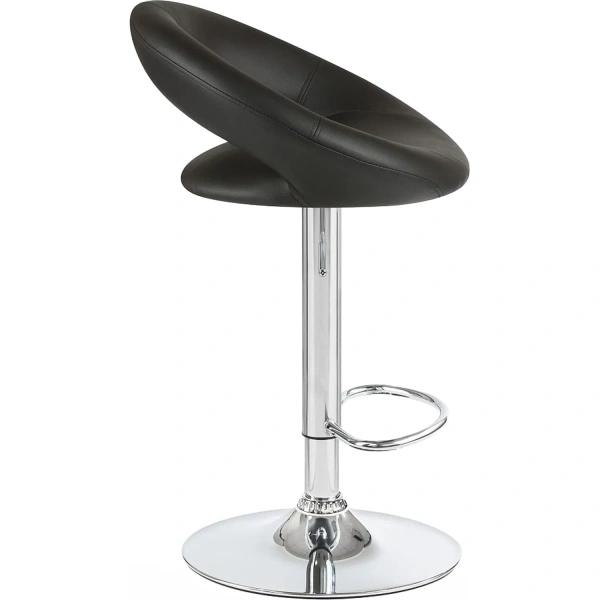 Стул барный Dobrin Mira чёрный/хромированный (искусственная кожа/металл)