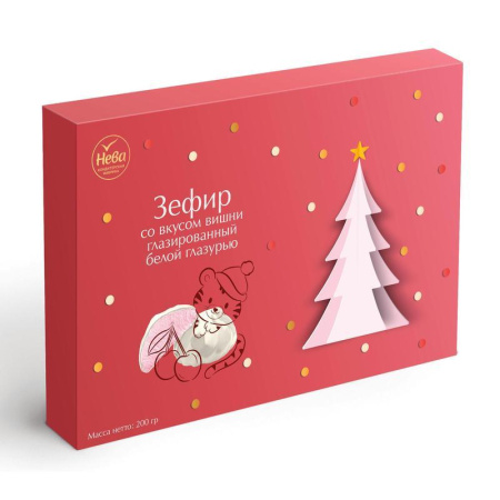 Зефир Нева со вкусом вишни с белой глазурью 260 г