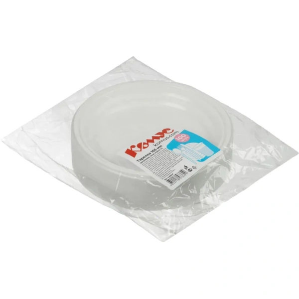 Тарелка одноразовая пластиковая Комус Стандарт 165 мм белая (100 штук в  упаковке) Тарелка одноразовая пластиковая Комус Стандарт 165 мм белая (100 штук в  упаковке)