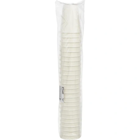 Стакан одноразовый бумажный 300 мл белый 25 штук в упаковке Комус Стандарт