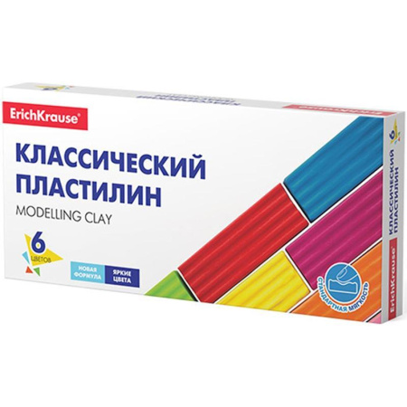 Пластилин классический ErichKrause Basic 6 цветов 96 г