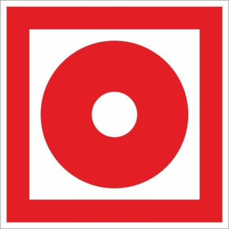 Знак безопасности  Кнопка включения пожарной автоматики F10 (200х200 мм, пленка ПВХ, фотолюминесцентный)