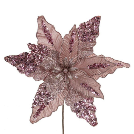 Новогоднее украшение Remeco Collection Цветок розовый 45 см