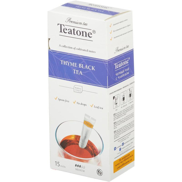 Чай Teatone Thyme черный с чабрецом 15 стиков