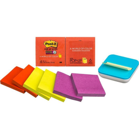Стикеры Post-it Super Sticky 76x76 мм Z-сложения 3 цвета неоновые 6 блоков по 90 листов